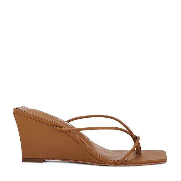 Tony Bianco Gretta Heeled Sandal in Tan Brown Slip On Wedges 6.5 / 36.5 - Picture 1 of 11